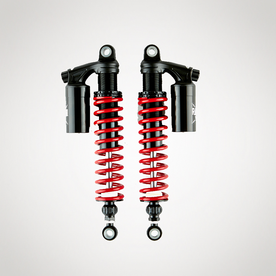 Bonneville and T100 12.25 short dual spring black and red shocks.