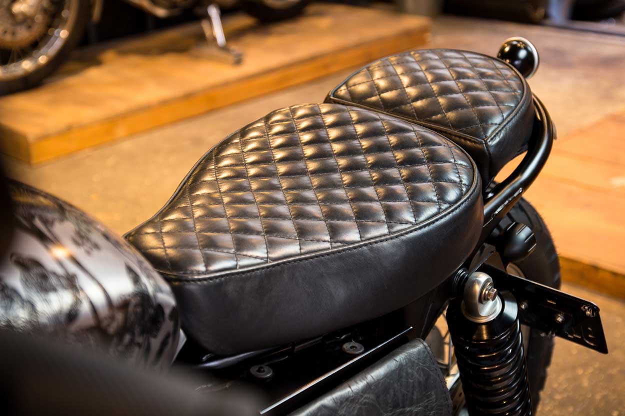 Triumph bonneville leather seat.